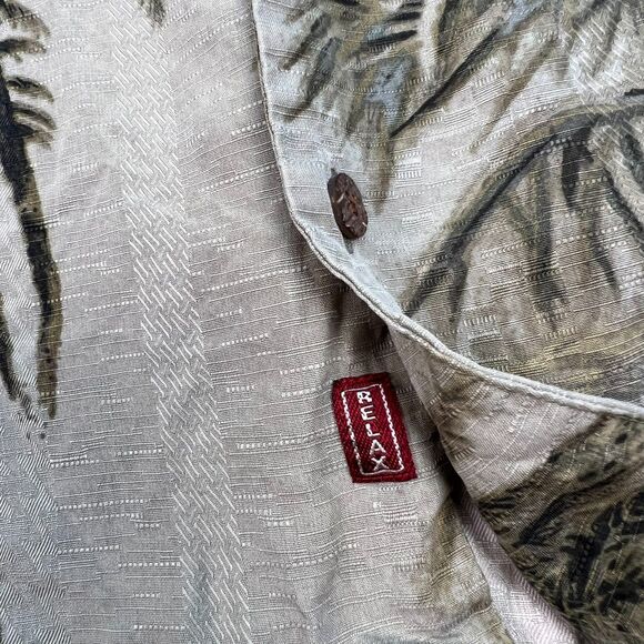 Tommy Bahama Men's Green Palm Tree 100% Silk Polo Size L - Picture 3 of 4